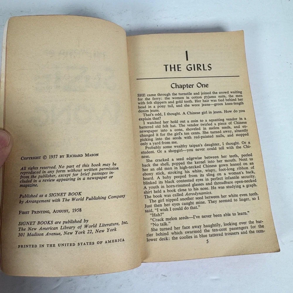 The World of Susie Wong Richard Mason 1958 Signet First‎ Printing Vintage